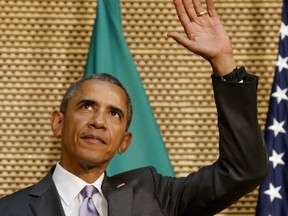 U.S. President Barack Obama delivers remarks at the African Union in Addis Ababa, Ethiopia July 28, 2015. Obama told Ethiopia's leaders on Monday that allowing more political freedoms would strengthen the African nation, which had already lifted millions out of a poverty once rooted in recurring famine. REUTERS/Jonathan Ernst