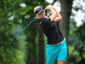 Brooke Henderson of Smiths Falls tees off on the second hole during the final round of the U.S. Women's Open at Lancaster Country Club in Lancaster, Pa., on July 12. (Evan Habeeb/USA TODAY Sports)