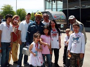 Photo supplied
Several cast members for the upcoming film REZilience, billed as the first First Nations zombie move, gather for a photo at Graphic-Con in Sudbury in June. Cast and crew will begin filming in the Massey area on Aug. 4.