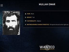In this undated image released by the FBI, Mullah Omar is seen in a wanted poster. (FBI via AP, File)
