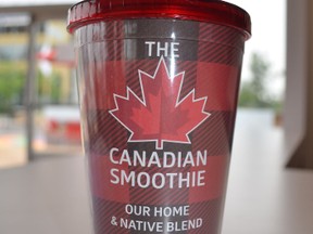 CIBC's Canadian Smoothie is made with real maple syrup.