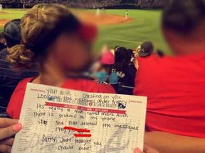 A pair of sisters accused an Atlanta Braves fan of cheating on her nearby husband last week.