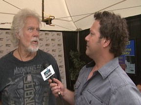 Bill Welychka interviews Randy Bachman at Ottawa Bluesfest. (Supplied photo)