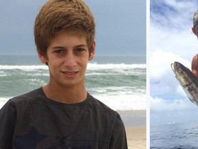 Fourteen-year-old Austin Stephanos, left, and Perry Cohen are pictured in this handout provided by the United States Coast Guard in Miami, Fla., on July 26, 2015. (REUTERS/U.S. Coast Guard/Handout via Reuters)