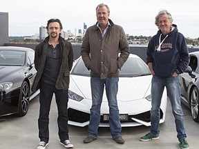(L to R): Richard Hammond, Jeremy Clarkson, and James May. 

WENN
