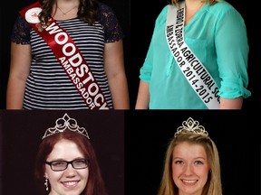 Jenna McKay (top left), Jenna Chalkley (top right), Rachel McLean (bottom left) and Derika Nauta (bottom right) are each from Oxford County and will be competing for ambassador of the fair this year at the 137th annual CNE. (photos submitted)