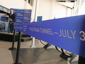 The tunnel from the mainland to the Billy Bishop Airport was finally unveiled on Thursday July 30, 2015. Jack Boland/Postmedia Network