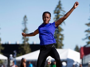 Long jumper Rechelle Meade (from Anguilla) takes part in a training session prior to the start of the 2015 Panamerican Junior Athletics Championships at Foote Field, in Edmonton Alta. on Thursday July 30, 2015. The 2015 Panamerican Junior Athletics Championships run at Foote Field from July 31 to August 2. David Bloom/Edmonton Sun/Postmedia Network