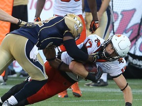 The Bombers went on a big-game hunt and bagged some Lions on Thursday. (BRIAN DONOGH/Winnipeg Sun)