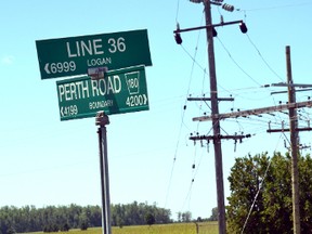 The intersection at Line 36 and Perth Road 180 has been the scene of many dangerous accidents over the years, two of which happened within seven days of each other. Ontario Provincial Police (OPP) are doing their best to police the intersection in the wake of the most recent accident on July 29. GALEN SIMMONS/MITCHELL ADVOCATE