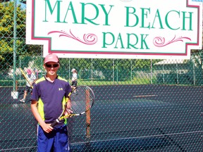 Matt Mueller, 13, is pictured at the tennis courts on Friday July 31, 2015 in Petrolia, Ont. Terry Bridge/Sarnia Observer/Postmedia Network