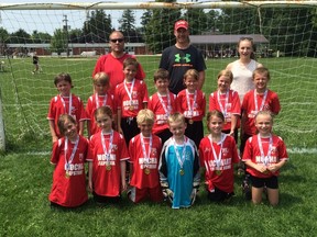 Members of the Mocha Jeepsters 9U soccer team won the intercounty 'B' title in early July. SUBMITTED