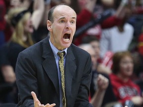 Dave Smart yells at the referee during the MBNA Capital Hoops Classic at the Canadian Tire Centre in Ottawa Friday Feb 6, 2015. Tony Caldwell/Ottawa Sun files