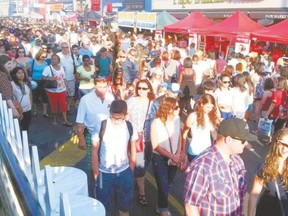 Throngs numbering more than one million people pack the streets of Toronto for the annual Taste of the Danforth Festival, being held Aug. 7-9 this year. (BARBARA TAYLOR, The London Free Press)