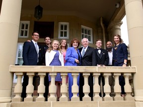 Recipients of the Queen Elizabeth II Golden Jubilee Citizenship Medal pose for a group photo with Alberta Lieutenant Governor Lois Mitchell, middle, at Government House, 12845 – 102 Avenue, on Friday, July 31, 2015 in Edmonton, AB. Trevor Robb/Edmonton Sun/Postmedia Network