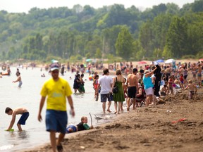 Port Stanley beach is sure to be busy this long weekend, despite a forecast including a chance of rain, particularly on holiday Monday.  (File photo)