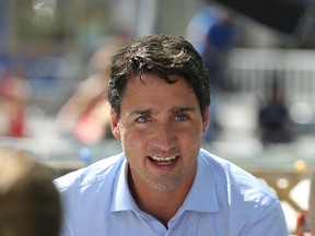 Liberal Leader Justin Trudeau meets with the public during a stop at the Winnipeg Fringe Festival July 22, 2015. (Kevin King/Winnipeg Sun)