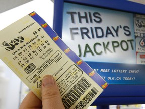 A Lotto Max ticket is pictured in this file photo. (Jack Boland/Toronto Sun/Postmedia Network)