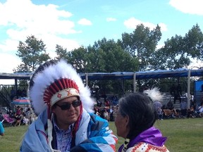 Poundmaker's Lodge Treatment Centres executive director Brad Cardinal was honoured during a Pow Wow in St. Albert Saturday afternoon. KEVIN MAIMANN/EDMONTON SUN/POSTMEDIA NETWORK