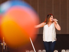 Lady Antebellum lead singer Hillary Scott performs for the crowd at BVJ Sunday night.(Ian Kucerak/Edmonton Sun)