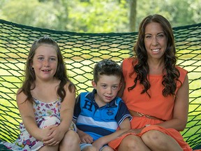 Alexandre Michaud, 5, with his mom Celine Regimbald and 8-year-old sister Jasmine. Alexandre grew up with allergies so severe, it caused him to suffer from a painful case of eczema.
DANI-ELLE DUBE/Ottawa Sun