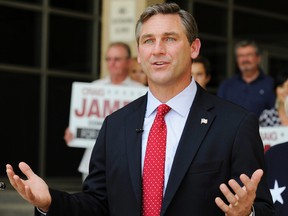 In this May 24, 2012, file photo, Texas Republican candidate for the U.S. Senate Craig James speaks at a news conference in Houston. (AP Photo/Pat Sullivan, File)