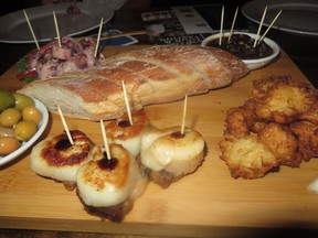 The Pinchos (tapas-like) seafood board featured in the August-long SABOR Restaurant Seafood Festival. Photo by Graham Hicks