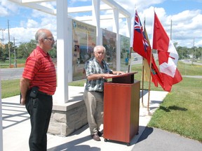 JESSICA LAWS/FOR THE INTELLIGENCER
MPP Lou Rinaldi and Mayor Taso Christopher re-announced the funding commitment through the Small Communities Funding on August 4.  Both the provincial and federal governments have guaranteed a total $6.5 million for the Dundas Street project in Belleville.