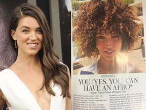 Actress Marissa Neitling was featured in Allure magazine’s August issue sporting an afro. The hair tutorial has caused some controversy. (WENN.com & Twitter)