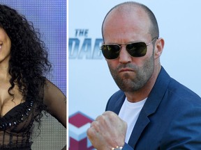 Nicki Minaj (left) and Jason Statham. (REUTERS PHOTOS/Brendan McDermid/Yves Herman)