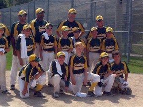 The Sudbury Shamrocks mosquito baseball team have shown good chemistry this season. Photo supplied