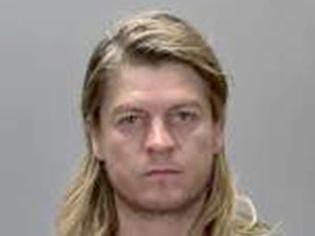 This July 26, 2015 photo provided by the Renville County Jail shows Puddle of Mudd singer Wes Scantlin. The Puddle of Mudd singer faces charges of drunken driving and fleeing police after a chase in Minnesota that reached speeds of about 100 mph. Scantlin was arrested again this time for DUI and marijuana possession in South Dakota. (Renville County Jail/Star Tribune via AP)
