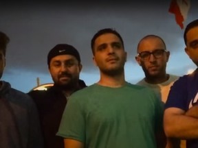 A group of Ottawa taxi drivers who conducted an Uber driver sting are shown in this image from the video. (YouTube frame grab Ottawa Sun / PostMedia Network)