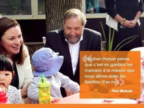 An NDP election ad appearing in Quebec.