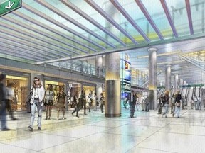 An artist's rendition for the Bay St. GO Transit terminal at Toronto's Union Station is pictured in these handout photos. Handout/Postmedia Network