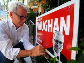 Adam Vaughan, Liberal candidate for Spadina-Fort York, hits campaign trail Sunday August 2, 2015. (Dave Abel/Toronto Sun)