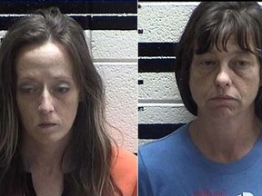Stephanie Stone, left, and Wanda Redfern are pictured in photos provided by Murray County Sheriff’s Office in Georgia. (Murray County Sheriff’s Office in Georgia via AP)