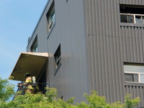 Sarnia Fire Rescue Service received a call at 12:55 p.m. Friday regarding smoke coming out of the seventh floor of an apartment building at 880 Colborne Rd. The cause of the fire wasn't determined as of Friday afternoon, but there were no casualties and no one was home at the time as the family had left 25 minutes earlier. Terry Bridge/Sarnia Observer/Postmedia Network