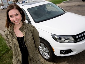 Sarah Kobasiuk with  her SUV. Photo by David Bloom