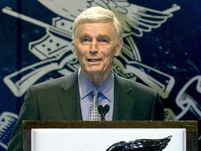 Robert Padgett/Reuters
Then-National Rifle Association President Charlton Heston speaks before the NRA annual convention in Charlotte, N.C., in 2000. The NRA was formed in 1871 to promote rifle marksmanship but is best known these days for its defence of the U.S. Constitution’s Second Amendment right to bear arms.