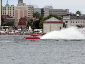 Over 60 boats, ranging from 30-footers to 56-foot turbine boats, from across the country start the first leg of the 1,000 Island Poker Run in Kingston, Ont. on Saturday August 8, 2015. Money raised from the event will go to Kingston General Hospital. Steph Crosier/Kingston Whig-Standard/Postmedia Network
