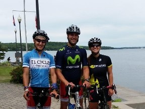 Ryan Van Dyl, Sean Whitby, and Erica Zurawski are off to SickKids in Toronto via a 300km cycle. (Spin for Kids Twitter)