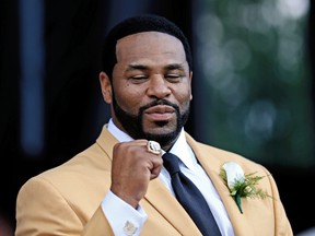 Jerome Bettis during the 2015 Pro Football Enshrinement Cermony at Tom Benson Hall of Fame Stadium. (Andrew Weber-USA TODAY Sports)