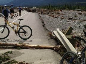 Parts of the highway missing in Canmore, the aftermath of the Alberta flood shown here. One of the most expensive natural disasters in Canadian history. Members of the Maitland Valley Conservation Authority want to have an emergency plan for the community if a flood does happen.(Contributed photo)