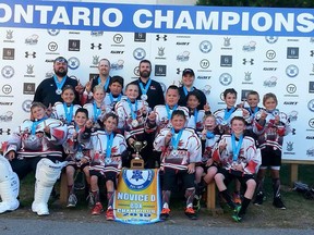 Submitted photo: The Wallaceburg Griffins are the Ontario Lacrosse Association 'D' Novice provincial champions, after they beat Kitchener-Waterloo 6-5 in three overtimes.