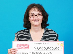 Tammy Steinbach, of Staffa, is celebrating after winning $1 million with Instant Extreme Millions Aug. 4. SUBMITTED