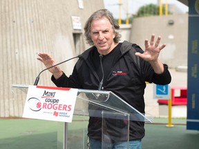 Eugène Lapierre at the launch for the Mini Rogers Cup in the Esplanade of the Olympic Park in Montreal on July 31, 2014. (SEBASTIAN ST-JEAN/QMI AGENCY)
