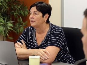 LUKE HENDRY/THE INTELLIGENCER
South East Local Health Integration Network chairman Donna Segal briefs the board during a special meeting in Belleville. At right is vice-chairman Andreas von Cramon.