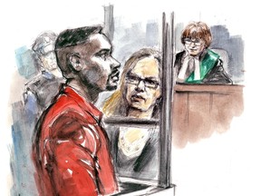Ricardo Morrison in court May 5, 2011. (Pam Davies illustration)