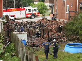 The scene of one of Monday's fires. JAMES MASTERS/THE SUN TIMES